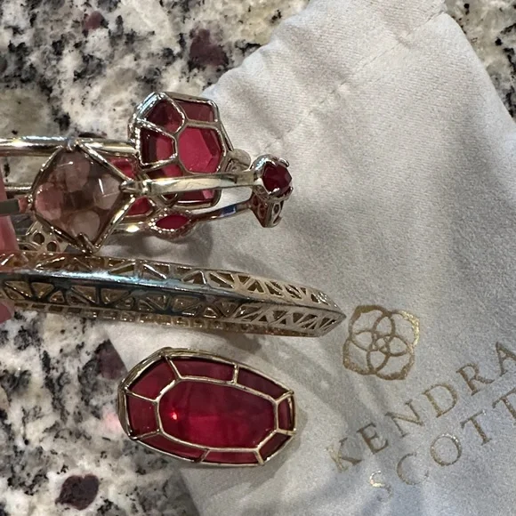 Kendra Scott Ruby Red and Gold Jewelry Collection - Picture 2 of 3